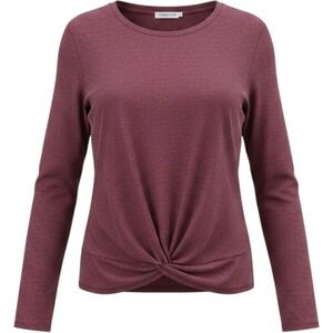 Temofon Wine Color Women's Sleeve Top Med